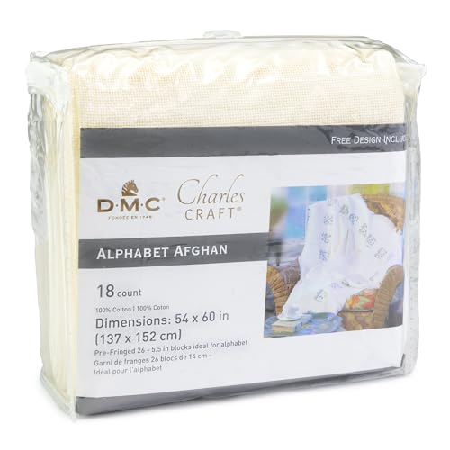 DMC Charles Craft Alphabet Afghan 18 Count 54