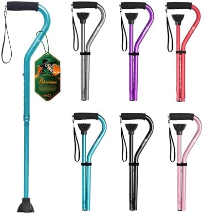 BeneCane Walking Cane for Men & Women Adjustable Cane with Offset Soft Cushioned Handle -Portable Lightweight Sturdy Mobility Walker Aid for Elderly, Seniors Collapsible Cane