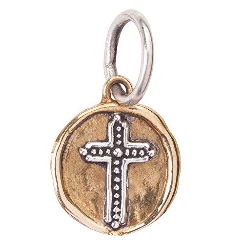 Waxing Poetic Camp Brass and Sterling Silver Cross Charm