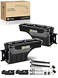 YHTAUTO Set of 2 Truck Bed Storage Tool Box Lockable Compatible with Toyota Tundra 2007-2021, 6.6 ft Bed Pickup, Swing Waterproof Wheel Well Toolbox