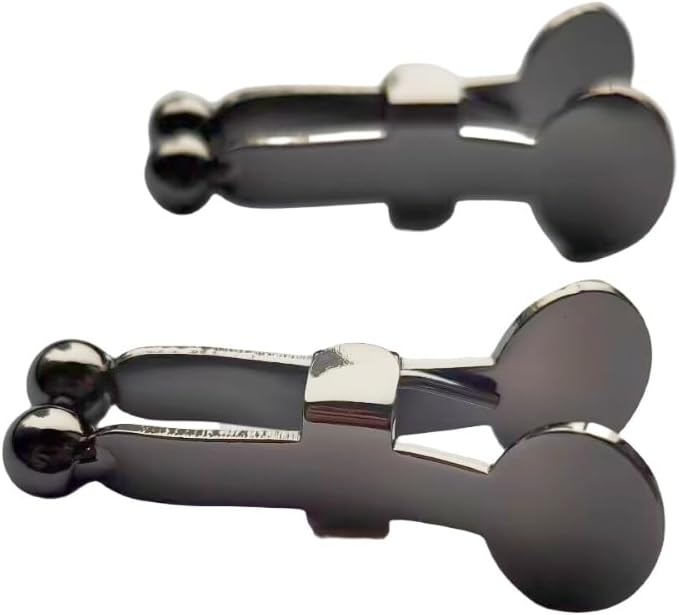 Stainless Steel Non-Piercing Nipple Clamps Faux Body Clips 2 Pack Adjustable Body Jewelry for Women & Men - Silver/Gold/Black/Rose Gold Styles