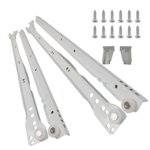 20 Inch Euro Slides, Pack of 20, for Face-Frame and Frameless Cabinets. 75lbs Capacity Cold Rolled Steel, Powder Coated. Choose Length by Drawer Box and not Cabinet Depth. Includes Brackets & Screws