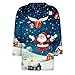 Women's Christmas Shirts Crew Neck Tunic Blouse Casual 3/4 Length Sleeve Tops Comfortable Christmas Printed Pullover