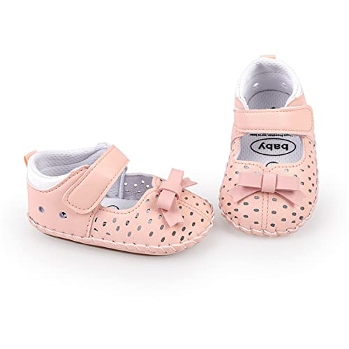 Image of HsdsBebe Baby Boys Girls Pu Leather Hard Bottom Walking Sneakers Toddler Rubber Sole First Walkers Infant Cartoon Slippers Crib Shoes(12-18 Months)