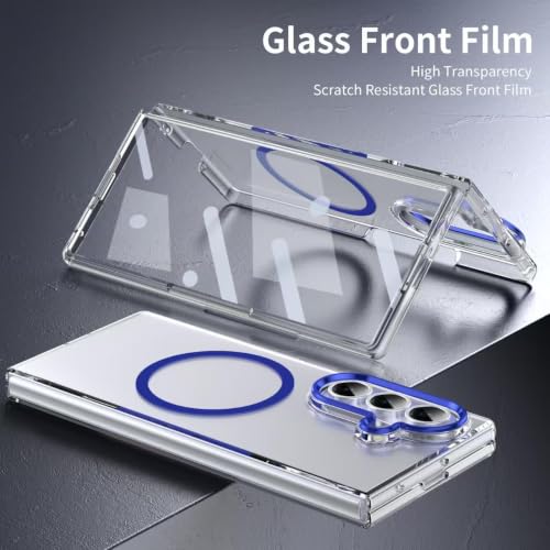 Image of amazon basics Clear Magnetic Case Cover for Samsung Galaxy Z Fold 8 Ultra 5G [Compatible with MagSafe ] Slim Shockproof Magnetic Transparent Phone Cover Case - Blue
