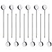 Aspire Dozen 7.5" Spoon Straws Set, Stainless Steel Reusable Drinking Straw Stirrers, Party Supplies
