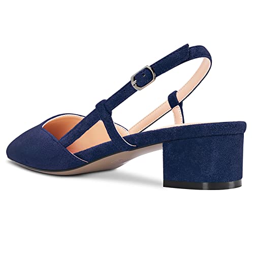 HEUIVZAR Womens Pumps Square Toe Slingback Sandals Kitten Low Chunky Block Heel Suede Dress Shoes Vacation Cute Shopping 1.5 Inch3
