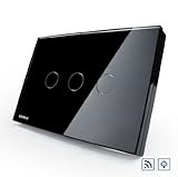 US/AU Standard, 220V/50-60HZ, Luxury Crystal Glass Panel, VL-C303DR-82, Dimmer and Remote Control Touch Wall Light Switch