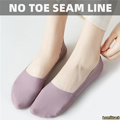 Image of Lomitract Thin No Show Socks (Women 5-12), Made of Ice Silk Surface on the Surface & Cotton on the Bottom