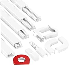 Obuyke Conjunto De 16 Peças De Capas De Cabos Para Montagem Parede Capas De Cabos De Tv Para Cabos Pista De Cabos De Parede Tampas De Cabos De Computador Duto De Fiação De Fibra