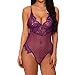 Produktbild OUICE 2020 Valentinstag Mode Frau Weihnachten Rot Sexy Spitze Chemise Femme Kleid Noël Femme Pyjamas Nachtwäsche Frau Noël Babydoll Kostüm + Tanga Klassische Kostüm BH