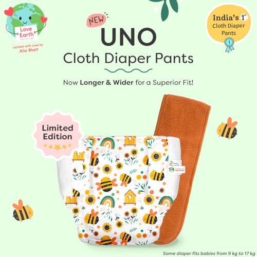 Image of SuperBottoms UNO Pull-up Pant Style Diaper | Cloth Diaper for Babies | Reusable, No Tapes, Easy to Wear, Designed for Active Little Ones | 3M - 3Y | Pack of 3