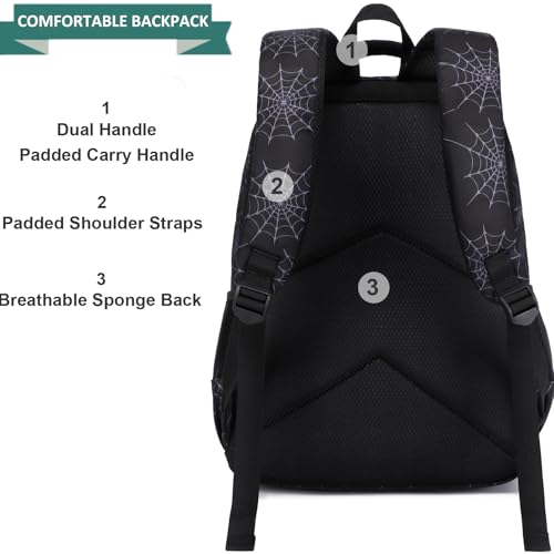JIANYA Kids Backpack for School Boys, Spider School Bag for Elementary Kids Children, Black - Image 3