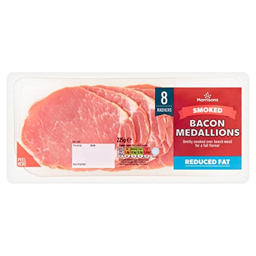 Morrisons Reduced Fat Smoked Back Bacon 8 Medallions 225g