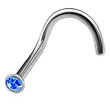 bodyjewellery 1pc 18g 1mm Titanium Nose Ring Nostril Screw Septum Studs bar Hoops Piercing Earrings Ring Hoop D4TCU - SP