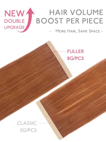 Image of WENNALIFE 3.15 inch Wide Tape in Hair Extensions Human Hair, Tape in Weft