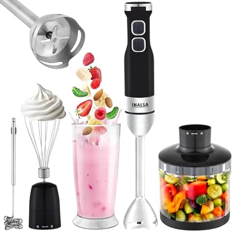 INALSA Hand Blender Mixer 1350W Copper Motor Chopper,Coffee
