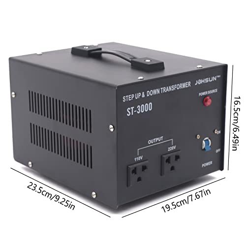 Step UP/Down Transformer, 3000W Voltage Converter AC 110V/120V/220V/240V Heavy Duty Power Transformer Automatic Voltage Regulator Stabilizer Circuit Breaker Protection