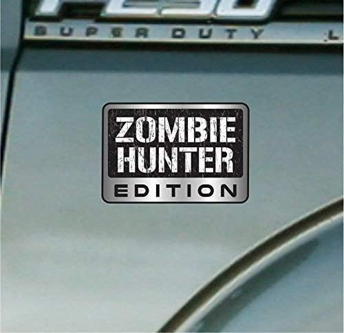 (2 Pcs) Zombie Hunter Edition Sticker Vinyl Decal For Car Truck SUV Decal Badge Halloween Decoration - Image 2