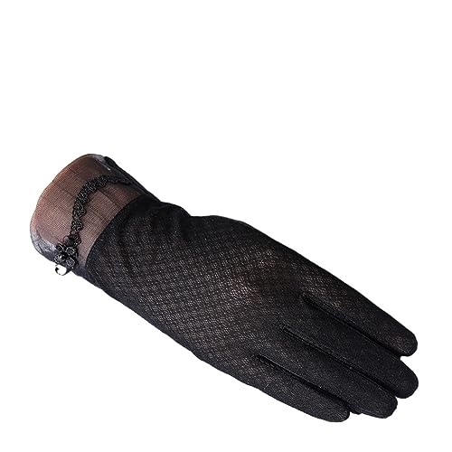 WSKDHD Guantes de verano para mujer, sección delgada, para conducir, pantalla táctil, guantes de seda de hielo, elásticos para montar en tranvía (color: A, tamaño: 24 x 8 cm)