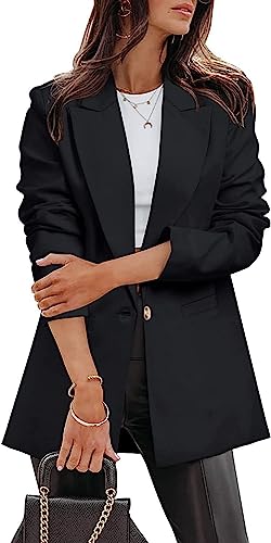 Blazer Jackets for Women Plus Size Fashion Casual Open Front Long Sleeve Lapel Collar Work Office Suit Coats4