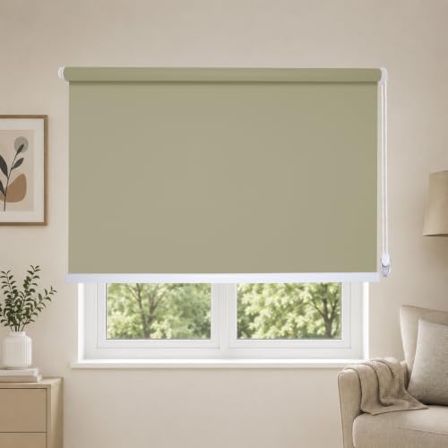 Image of 100% Blackout Roller Blind for Windows|Room Darkening & Privacy Protection Window Shade Blinds|Home, Bedroom, Living Room & Office|Beige, 4X4 Feet, Pack of 1