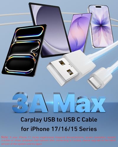Car Carplay Cable for iPhone 17/17 Pro/Air/17e/16/15 Pro Max Charger Cord - Image 3
