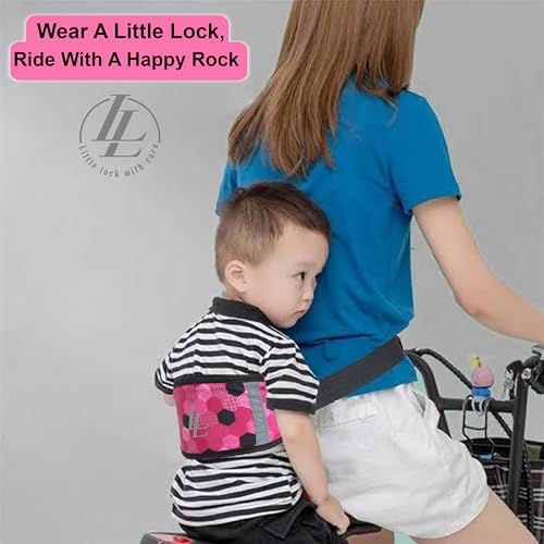 Image of Little Lock Kids Bike Safety Belt - Secure, Comfy & Easy-to-Use Harness for Two-Wheelers | Perfect for Bikes & Scooters | Ride Safe with Confidence! inch(Pink)