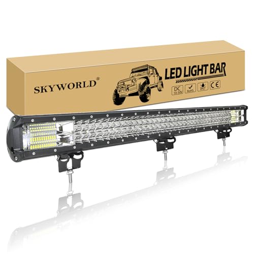 SKYWORLD LED Light Bar, 34 inch 468W Triple Row Spot Flood Combo Beam Offroad Driving Fog Lamp Slide Bracket for Boat Truck 4WD SUV ATV 4x4 Pickup 12V 24V