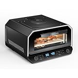 Indoor Pizza Oven, Makes 12 Inch Pizzas in 90 Seconds, Heats up to 850Β°F Countertop Pizza Oven, 6 Touchscreen Presets Electric Pizza Oven for Kitchen, Baking Tray & Pizza Stone Peel Included-Black