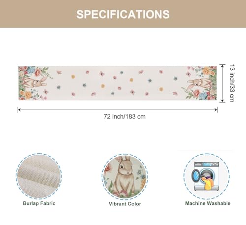 Easter Bunny Table Runner 50% Off - Colorful Spring Decor - Image 6