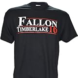 Fallon Timberlake for President 2016 on Black Short Sleeve T Shirt (Large)