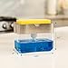 S&T INC. Dish Soap Dispenser and Sponge Holder for Kitchen Sink, Sponge Included, 13 Ounces, Metallic Silver