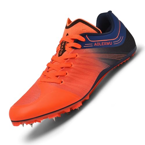 New Track and Field Shoes - Unisex, All Ages - Black - Mesh - Athletic - Minimal Cushioning - Lace-Up - Round Toe - Flat Heel - Sprint Running - Nail Spikes - US Size 12