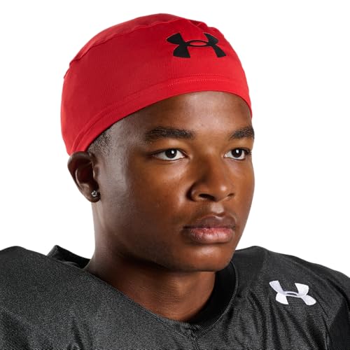 Image of Under Armour Unisex Football Skull & Wave Cap, Cooling Helmet & Hair Cap with 4-Way Stretch & Elastic Fabric, OSFA