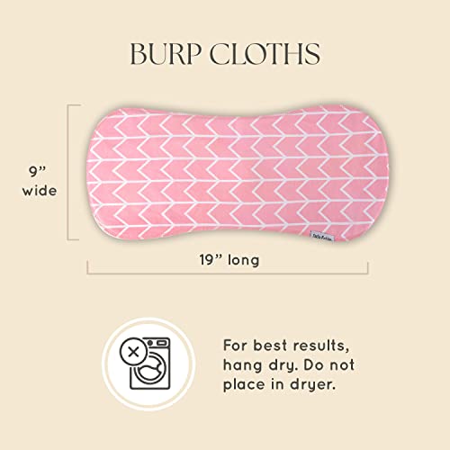 Dodo Babies 5-Pack Baby Burp Cloths - Soft, Absorbent Cotton Burp Cloths - Includes Pacifier Case And 2 Pacifier Clips - Colors: Pink, Grey And Black #TOP5