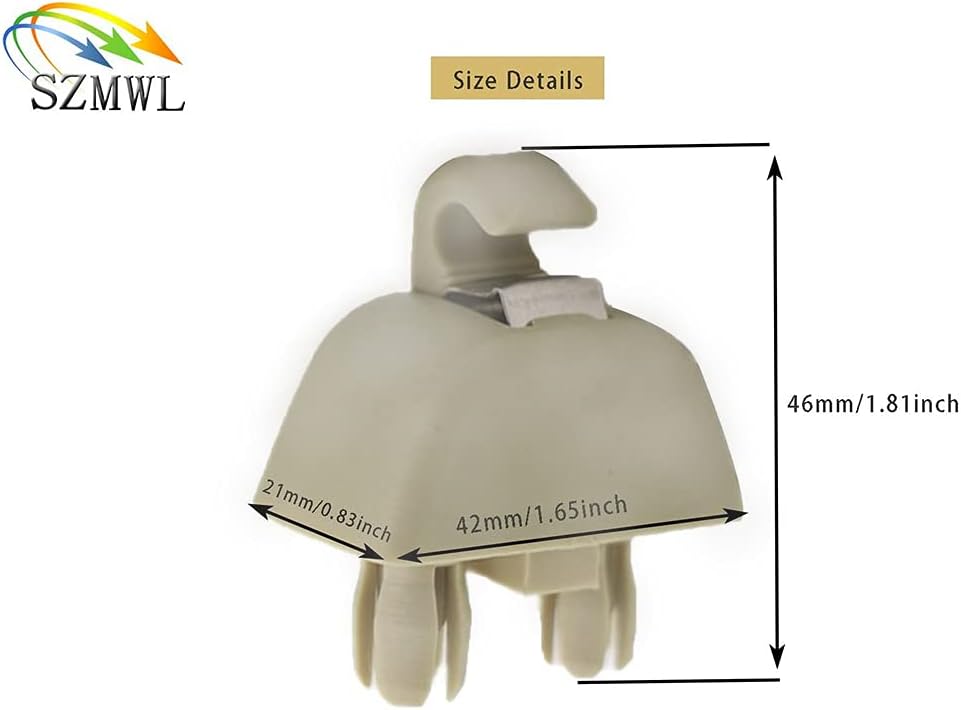 SZMWL 2Pcs Sun Visor Hook Clip Bracket Hanger for Audi A6 C6, Interior Visor Clip, Compatible with VW Passat B7 Polo 4F0857561 - Beige
