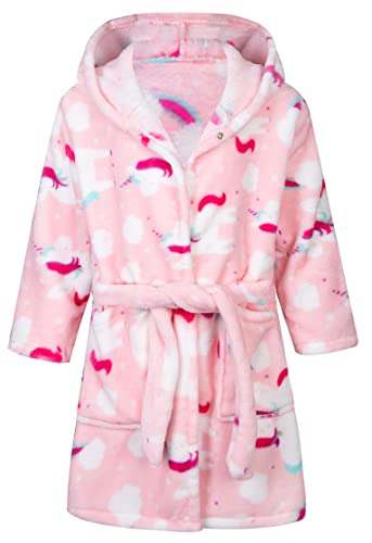 Boys Girls Robe Toddler Hooded Cartoon Dinodaur Plush Bathrobe for Boys Girls