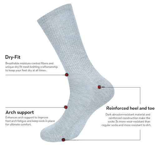 Image of Cotton Crew Socks for Womens Lightweight Casual Wear Business Socks Multi Color Options Size 6-9
