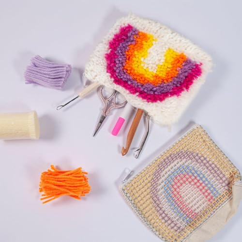 Kit de Latch Hook con herramientas de ganchillo para tejer una bolsa escolar 7