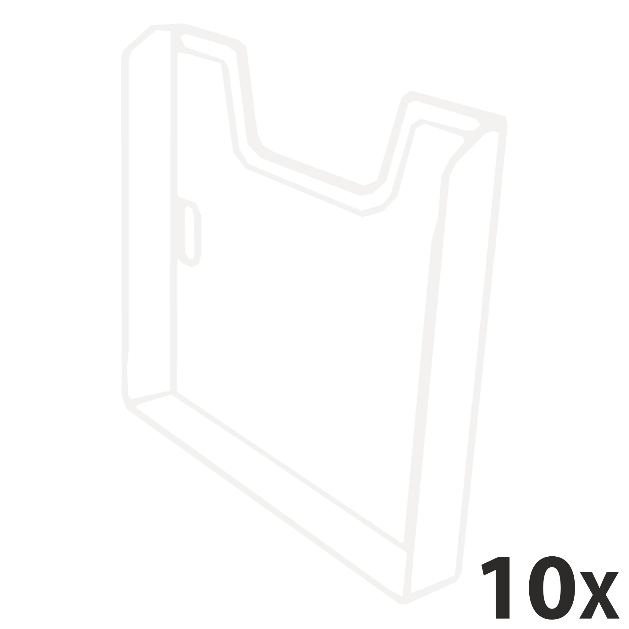 Exacompta - Réf. 64358D - Lot de 10 éléments simples A4 orientation verticale pour fixation murale - Extensible - Capacité maximale par case de 26 mm - Dimensions : 3,6 x 23,9 x 30 cm - Cristal