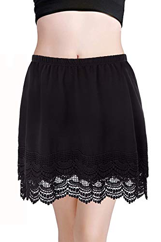 Image of Vanrose Jan Womens Lace Shirt Extender See Through Lace Underskirts Layering Half Slip Clothing Accessories
