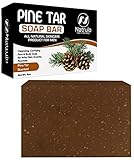 Pine Tar Soap for Men, 4oz Scented Pure Pine Tar Bar Soap for Man – All Natural Cleansing Body Wash & Face Cleanser for Itchy Skin, Eczema, Psoriasis – Manly Smelling Skincare Handcrafted in the USA