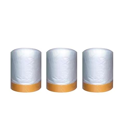 Miniatura 1 de Película de enmascaramiento con cinta adhesiva, para cubrir automóviles, pintura, enmascarar, muebles y pisos y protección de electrodomésticos.