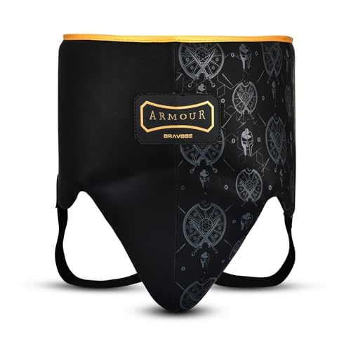 Bravose Boxing Groin Guard for Boxing Sparring Muay Thai Kickboxing and MMA | Abdominal Protector for Karate Taekwondo and Martial Arts Training | Adjustable Lightweight Support Gear for Men (L)