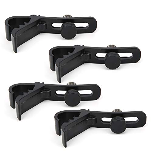 Yctze 4PCS Drum Microphone Clips, Shockproof and Adjustable, Suitable for Drum Instruments, Tom Snare, Drum Mic Holder, Fits Most Microphone Stands, Bundle Pack