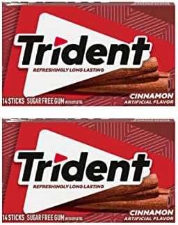 Trident Cinnamon Sugar Free Gum, 2 x 26 g, 52 gram