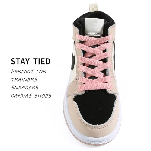 Image of VSUDO Shoe Laces for Sneakers, Shoelaces for Sneakers, Athletic Shoelaces | 8mm Flat Men Women Replacement Shoe Strings, Durable Polyester, Stay Tied, Running Walking Gym Sports Shoestrings