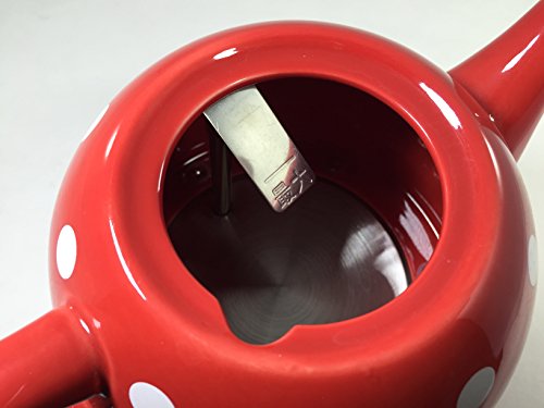 Tetera Eléctrica de Cerámica con Puntos Rojos y Blancos miniatura 2