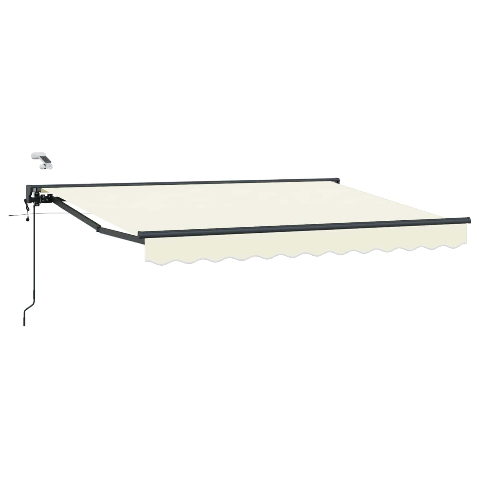 Toldo Motorizado 3,5 x 2,5 m con LED, Toldo Eléctrico con Manivela, Toldo Articulado Eléctrico con Mando a Distancia, Toldos Exterior Terraza, Crema